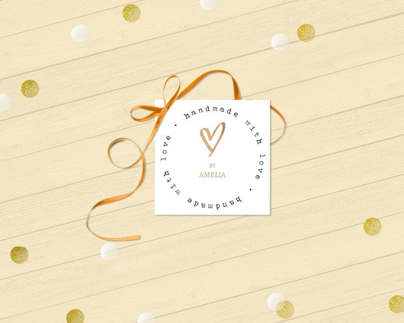 Handmade With Love Gift Tag, Printable Made With Love Label, Editable ...