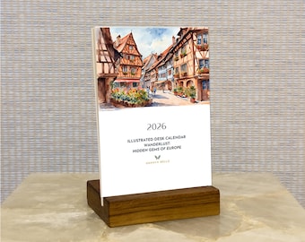 2026 Europe Desk Calendar - World Travel Destinations | Wanderlust: Hidden Gems of Europe | 8035