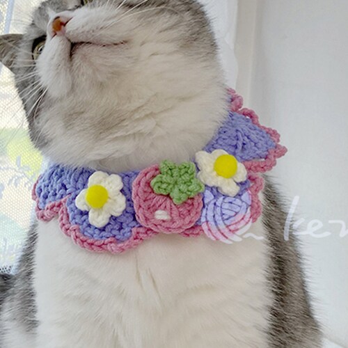 Crochet Pet Collar DIY Handmade Pet Accessories Pet Etsy