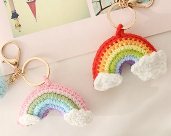 Crochet rainbow keychain, rainbow keychain, amigurumi rainbow keychain, rainbow keychain, handmade rainbow keychain, handmade rainbow