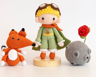 Poupée prince au crochet, prince amigurumi, poupée petit prince amigurumi, poupée petit prince au crochet, poupées petit prince faites à la main