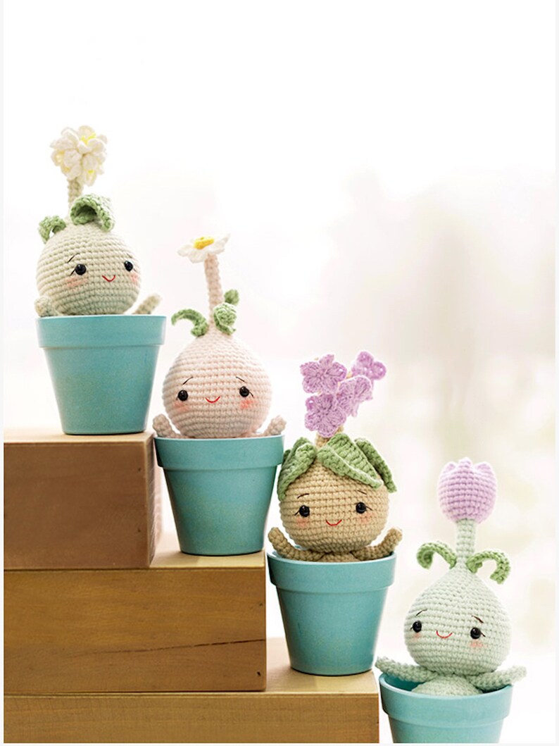 Amigurumi flower bulb doll set,Amigurumi plant decor,Forever Plant,Cute Home Decor,Crochet Flower Bulb,crochet Tulip,Amigurumi Flower Pot image 9