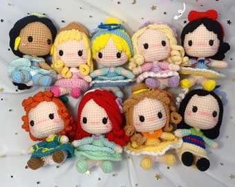 Amigurumi Princess Keychain Crochet Princess Keychain Etsy