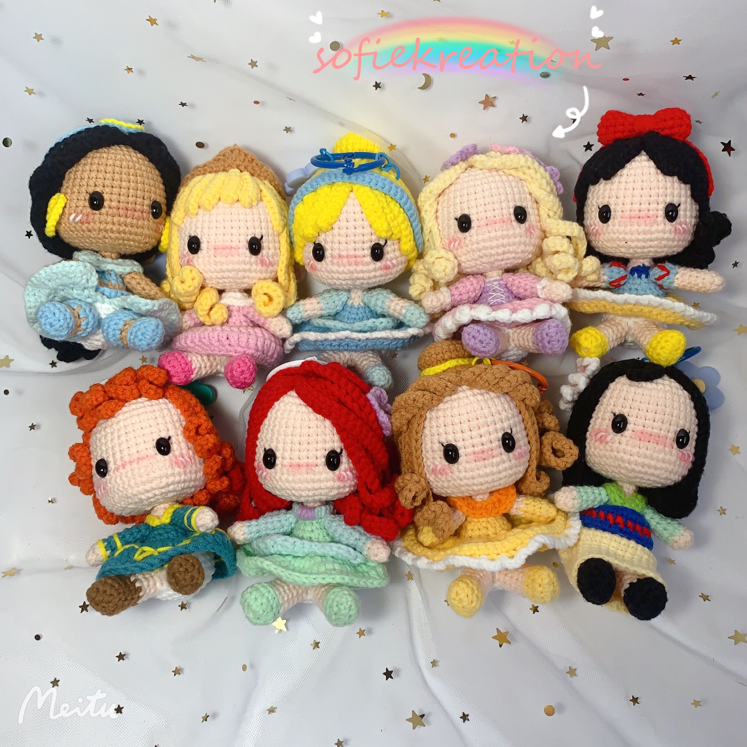 Amigurumi Princess Keychain Crochet Princess Keychain Etsy