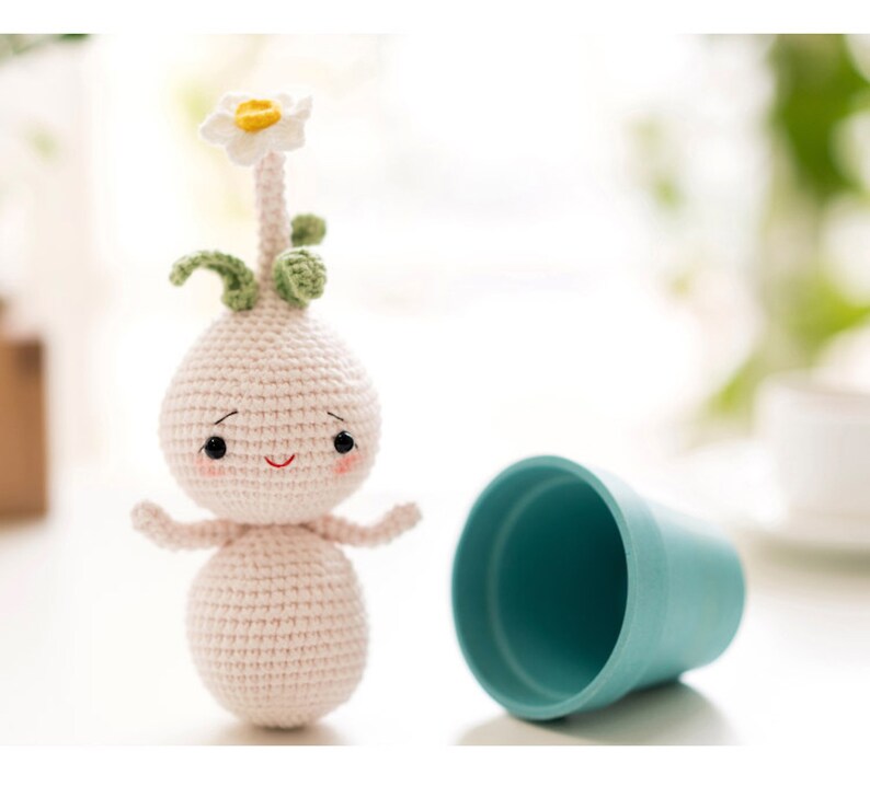 Amigurumi flower bulb doll set,Amigurumi plant decor,Forever Plant,Cute Home Decor,Crochet Flower Bulb,crochet Tulip,Amigurumi Flower Pot image 5