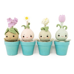 Amigurumi flower bulb doll set,Amigurumi plant decor,Forever Plant,Cute Home Decor,Crochet Flower Bulb,crochet Tulip,Amigurumi Flower Pot image 6