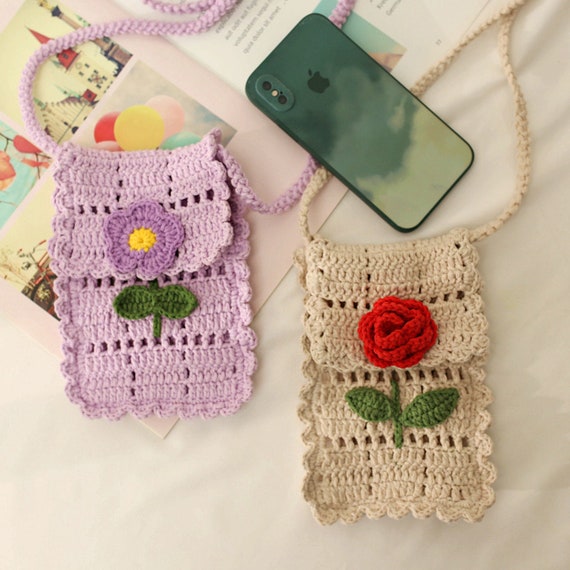 Buy Crochet Cross Body Bag, Cell Phone Pouch, Phone Purse Phone Sock, Sling  Pouch, Purse, Fashion Accessorie Carrier, Messenger Bag, Mini Purse Online  in India - Etsy