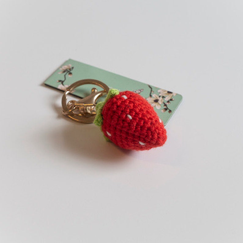 Crochet Fruit Keychain Amigurumi Fruit Keychains Cherry Etsy