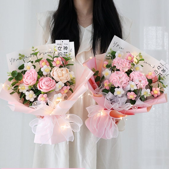 Handmade Flowers Bouquet Crochet Flower Bouquet Bouquet for Etsy