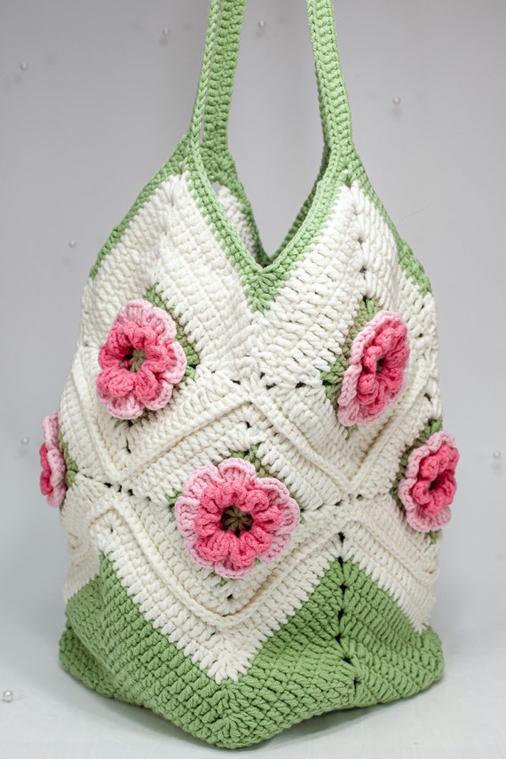 Bolso de ganchillo bolsos de flores amigurumi bolso de - Etsy España