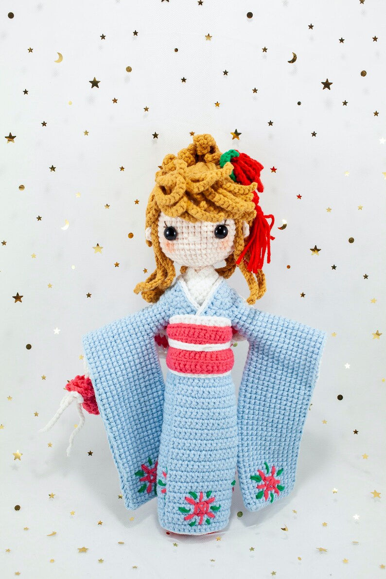 Amigurumi Japanese Kimono Vintage Girl Crochet Kimono Doll Etsy