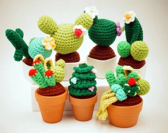 Crochet Cactus, Knit Succulent, Back to School Teacher Gift, Gift For Her, Artificial Plant, Desk Accessories, Faux Cactus, Galentines Day