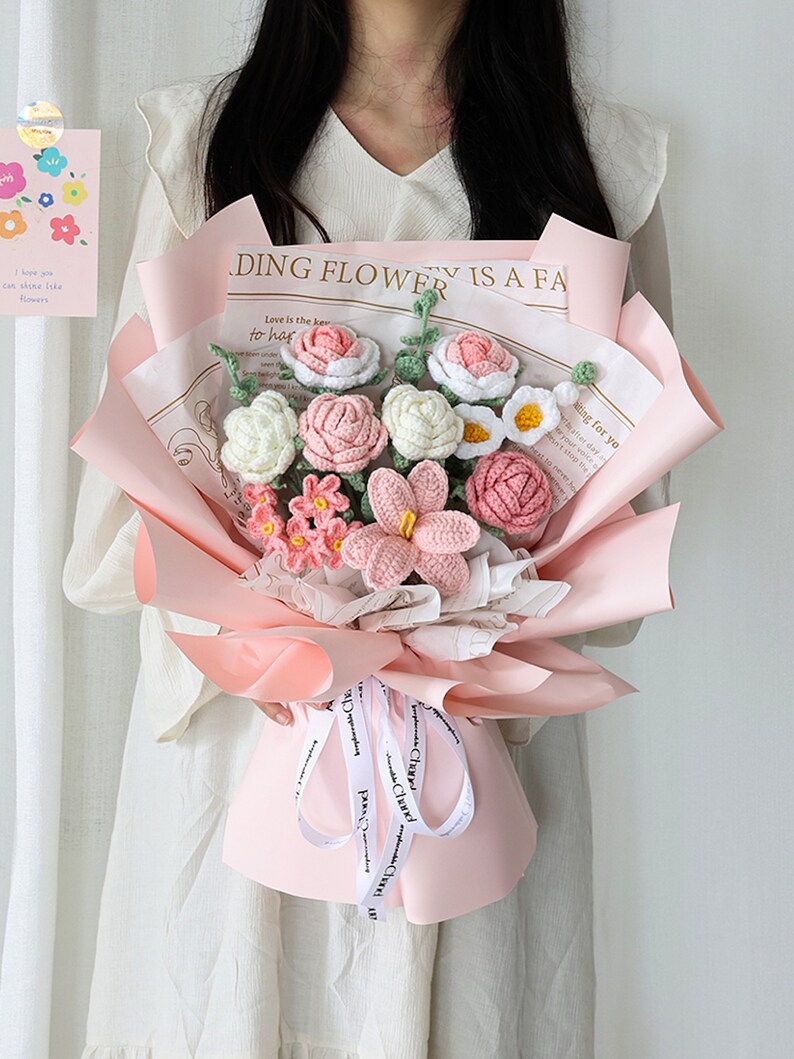 Handmade Flowers Bouquet Crochet Flower Bouquet Bouquet for Etsy