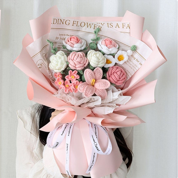 Handmade Flowers Bouquet Crochet Flower Bouquet Bouquet for Etsy