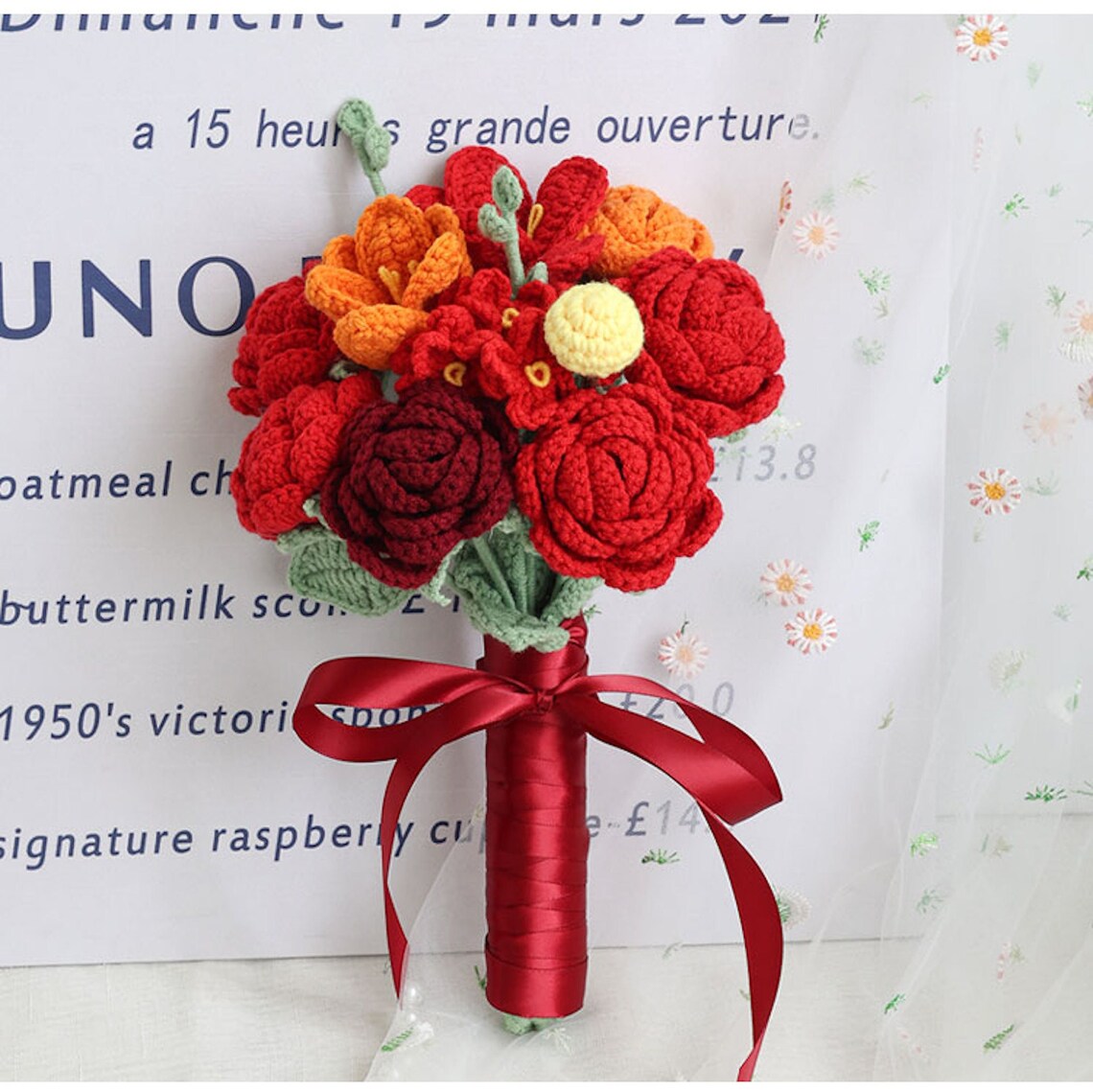 Handmade Flowers Bouquet Crochet Flower Bouquet Bouquet for Etsy