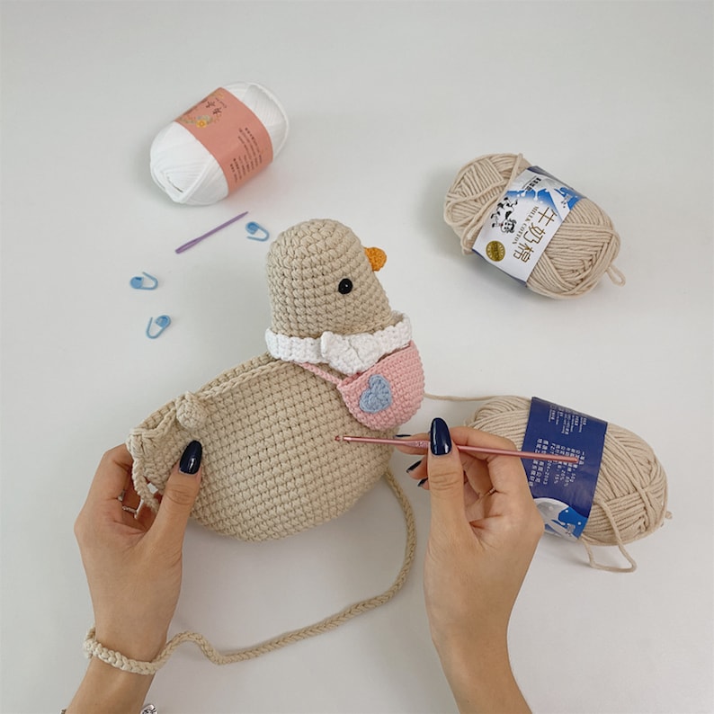Crochet crossbody bags handmade bags amigurumi crossbody bags crochet duck bag gift for her handmade duck bag gift for girls