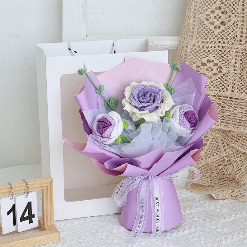 Handmade Flowers Bouquet Crochet Flower Bouquet Bouquet for Etsy