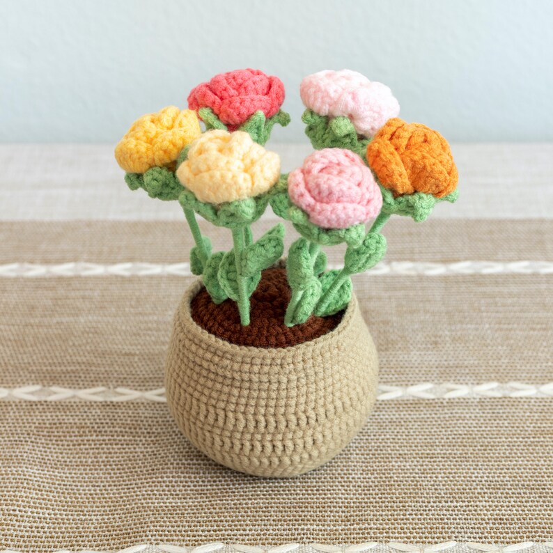 Amigurumi Flower Pot Amigurumi Flower Pot Decor Forever - Etsy