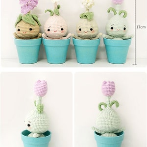 Amigurumi flower bulb doll set,Amigurumi plant decor,Forever Plant,Cute Home Decor,Crochet Flower Bulb,crochet Tulip,Amigurumi Flower Pot image 8