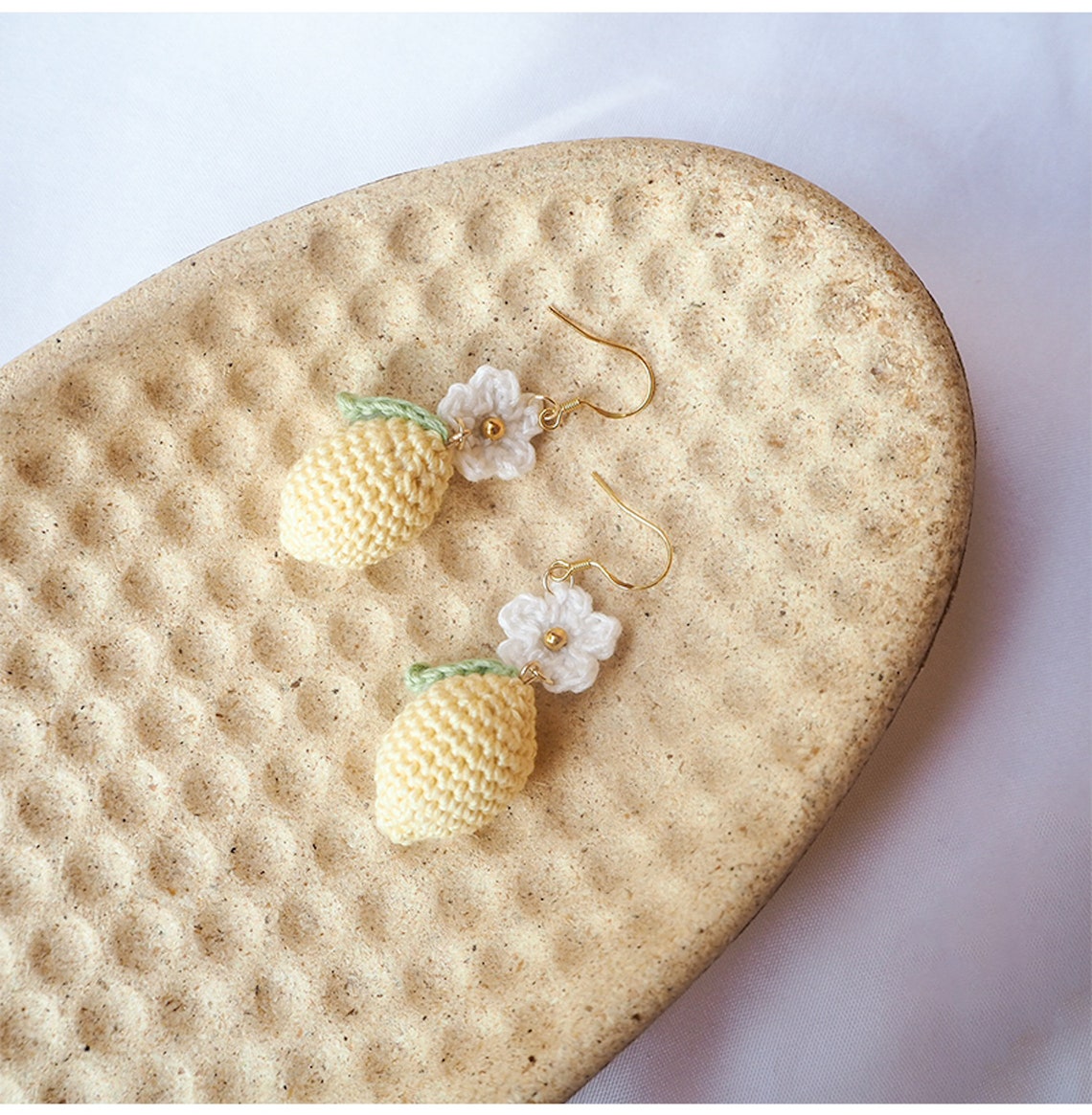 Crochet Lemon Earrings Amigurumi Lemon Earrings Lemon Etsy