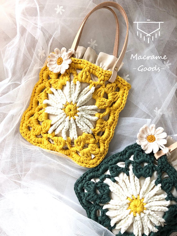 Häkeln Gänseblümchen Blumentaschen, Amigurumi Blumentüten, häkeln Tasche,  häkeln Schultertasche, häkeln Tasche Tasche, Sommertasche, Tote  Blumentasche, Geschenk für Mädchen. - .de