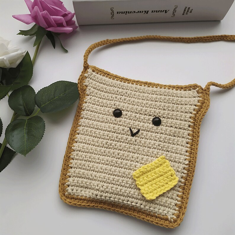 Crochet Phone Bag Handmade Toast Bread Mini Bag Phone Case Etsy