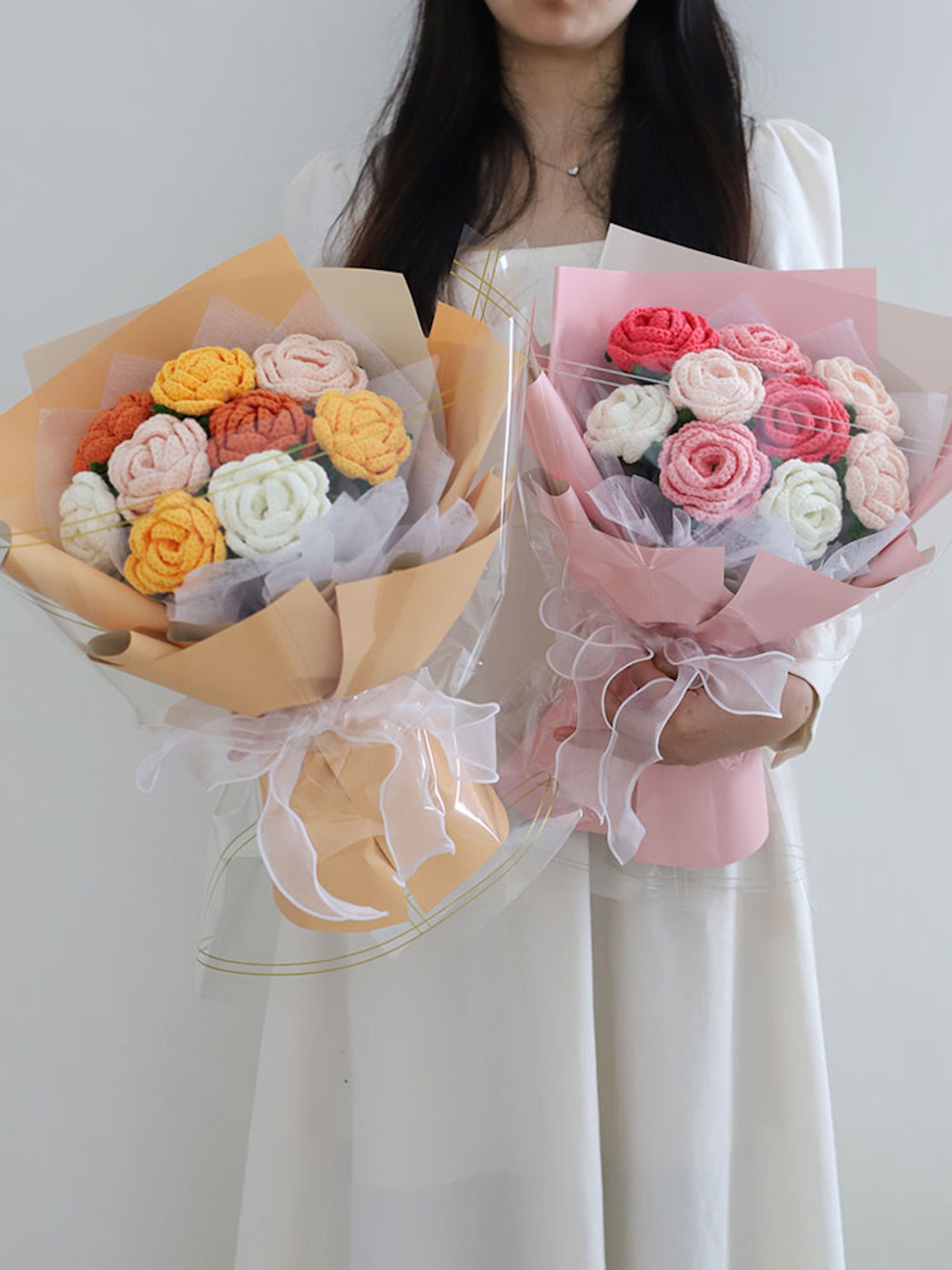 ✿ How to wrap flowers  Crochet Flower Bouquet 