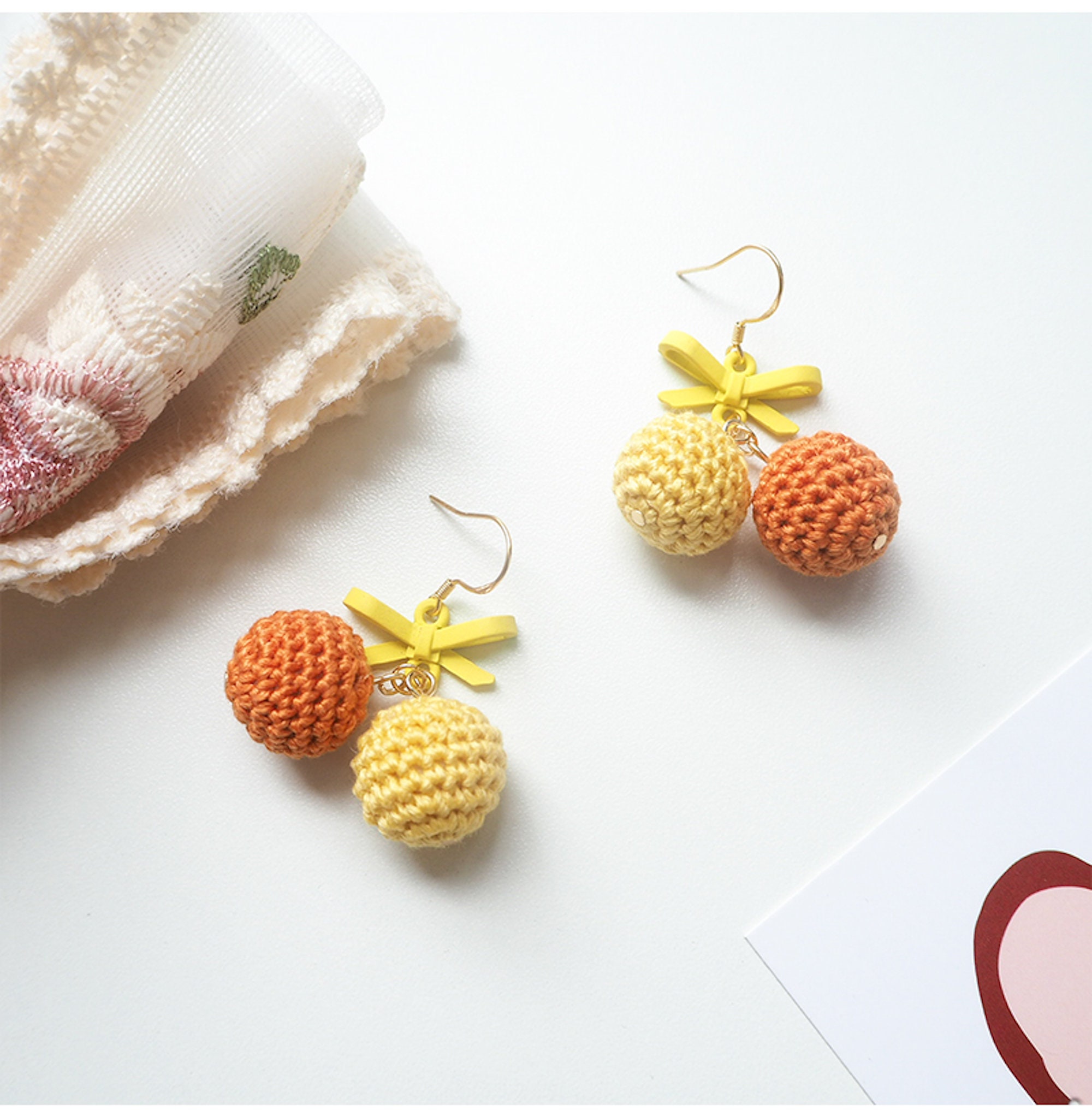 Crochet orange earrings amigurumi fruit earrings orange Etsy