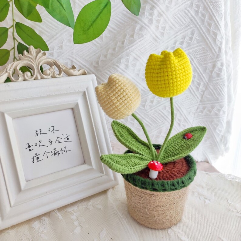 Amigurumi Flower Tulip Amigurumi Tulip Decor Forever Plant - Etsy