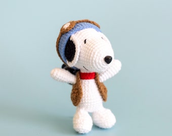 Handmade Snoopy Inspired  Keychian, Crochet Snoopy Inspired Amigurumi, Stuffed Plush Snoopy Inspired Keychian, Stuffed Plush Dog