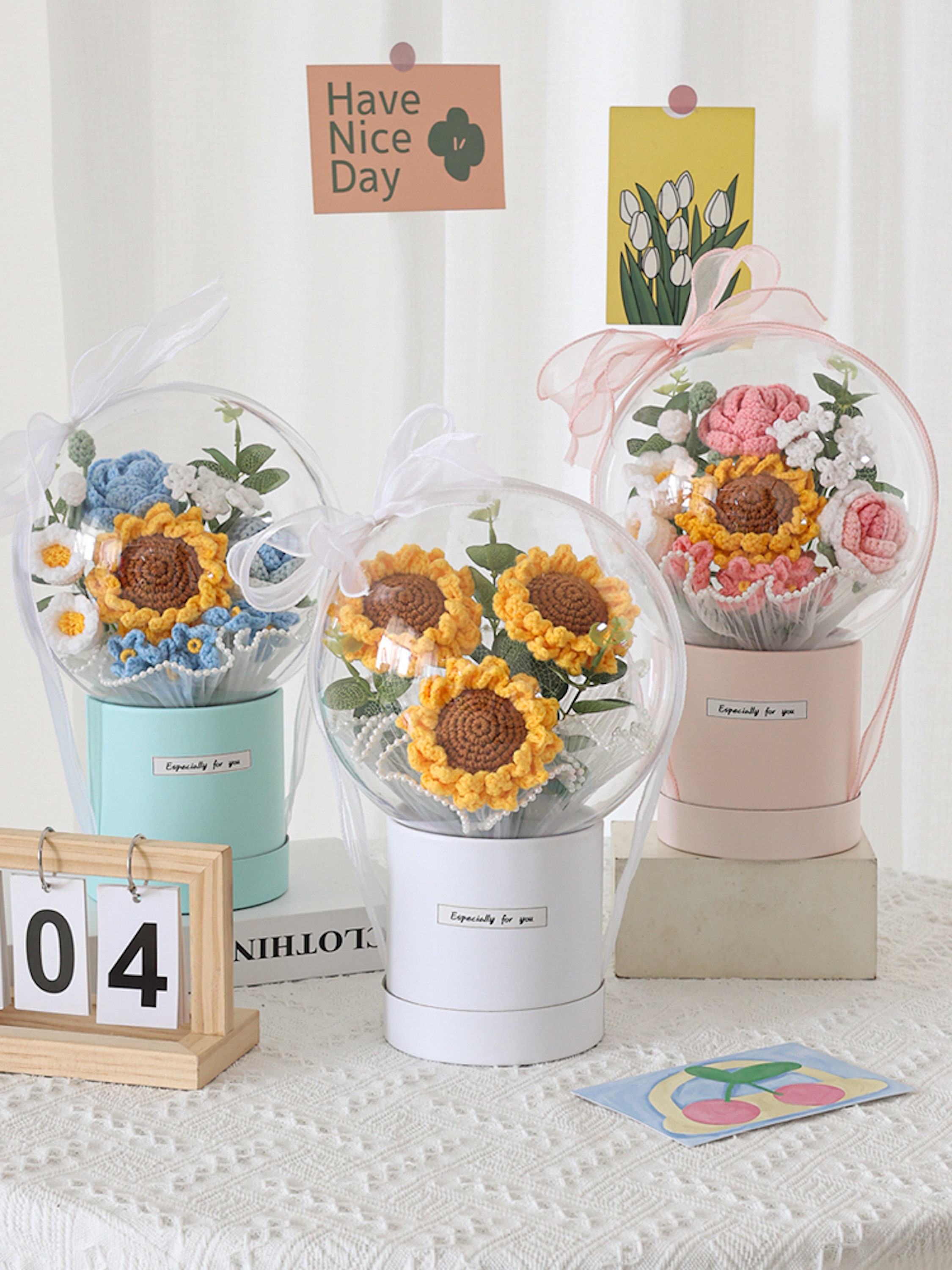 Crochet Sunflower Basket Crochet Flower Basket Handmade Etsy