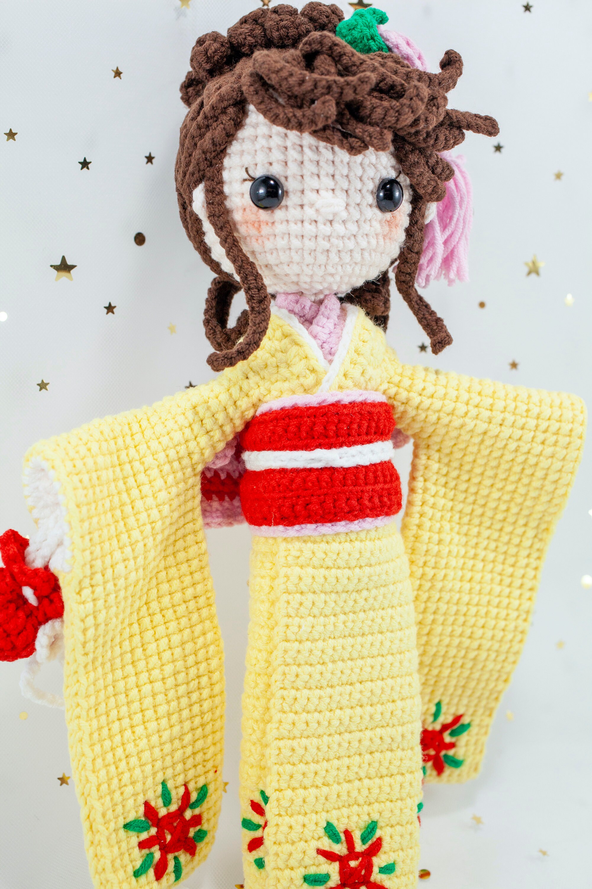 Amigurumi Japanese Kimono Vintage Girl Crochet Kimono doll Etsy