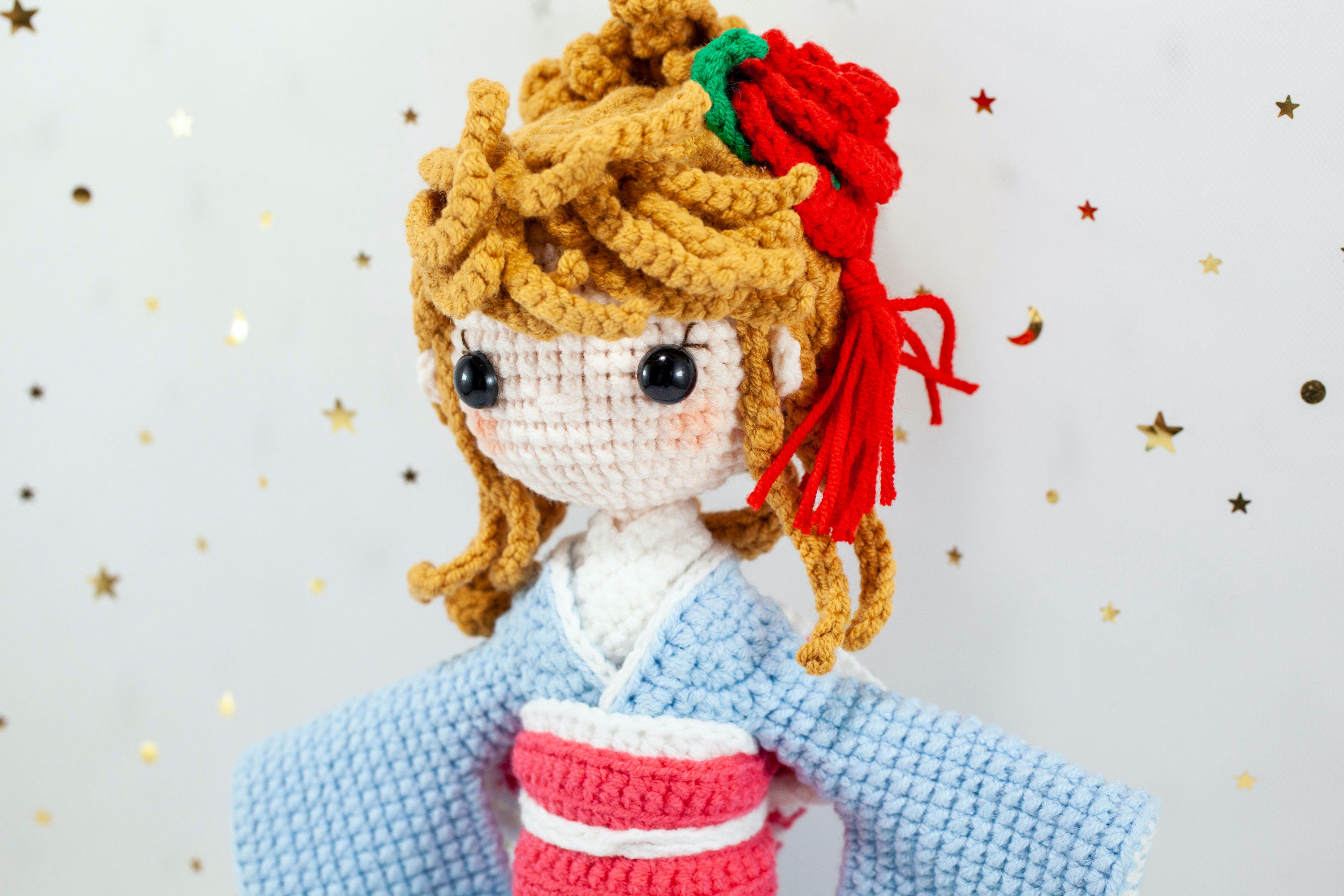 Amigurumi Japanese Kimono Vintage Girl Crochet Kimono doll Etsy