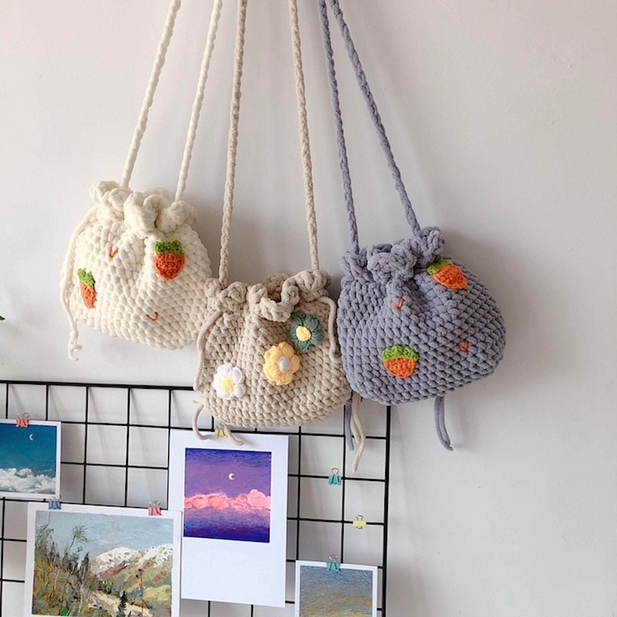 Crochet crossbody bags amigurumi strawberry bag crochet bag | Etsy