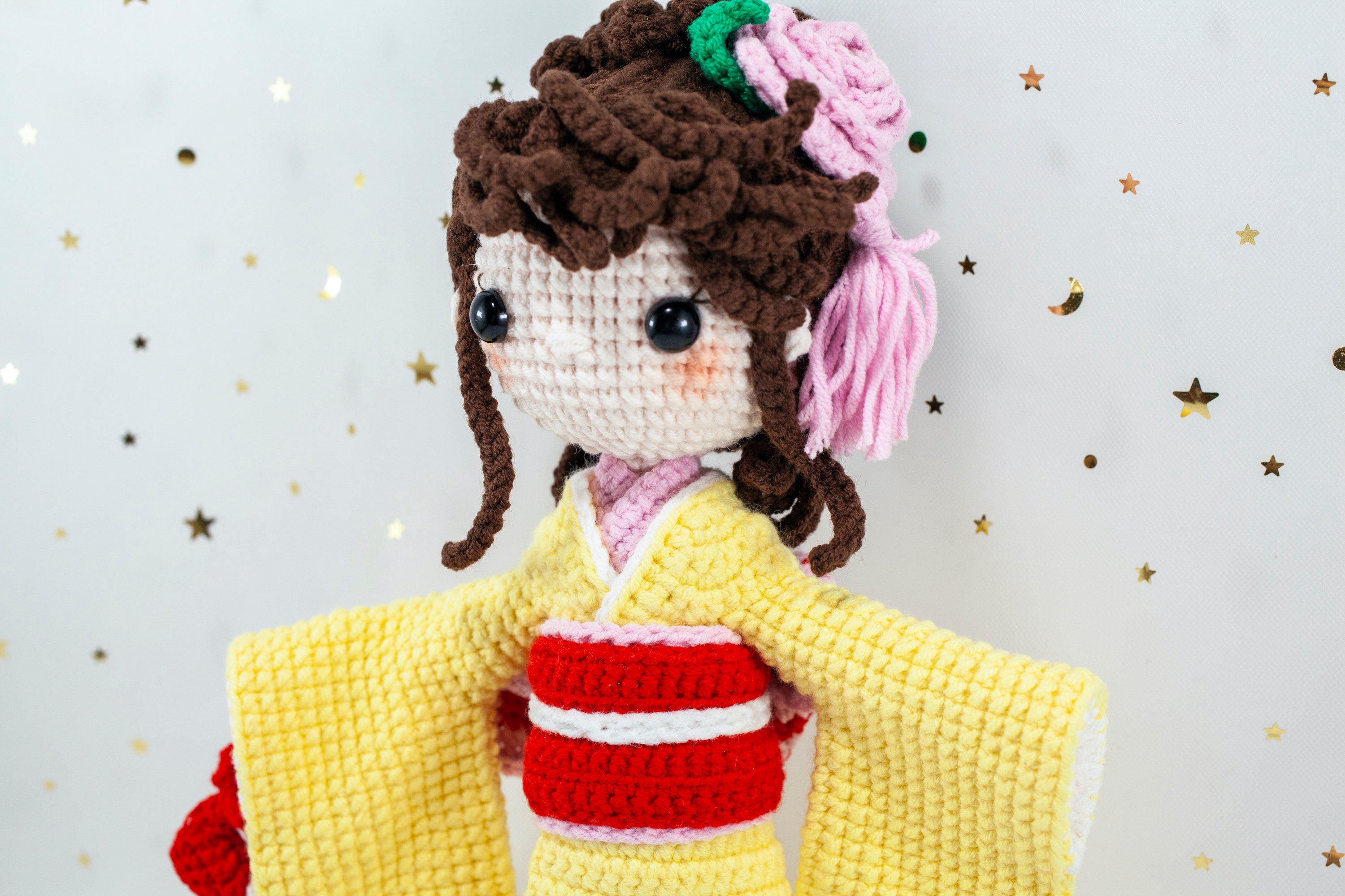 Amigurumi Japanese Kimono Vintage Girl Crochet Kimono doll Etsy