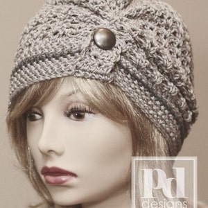 CROCHET Pattern / Ruched Lace Cloche  / Crochet Hat Pattern / Instant download / crochet cloche hat / cloche hat / crochet flower / P106 /