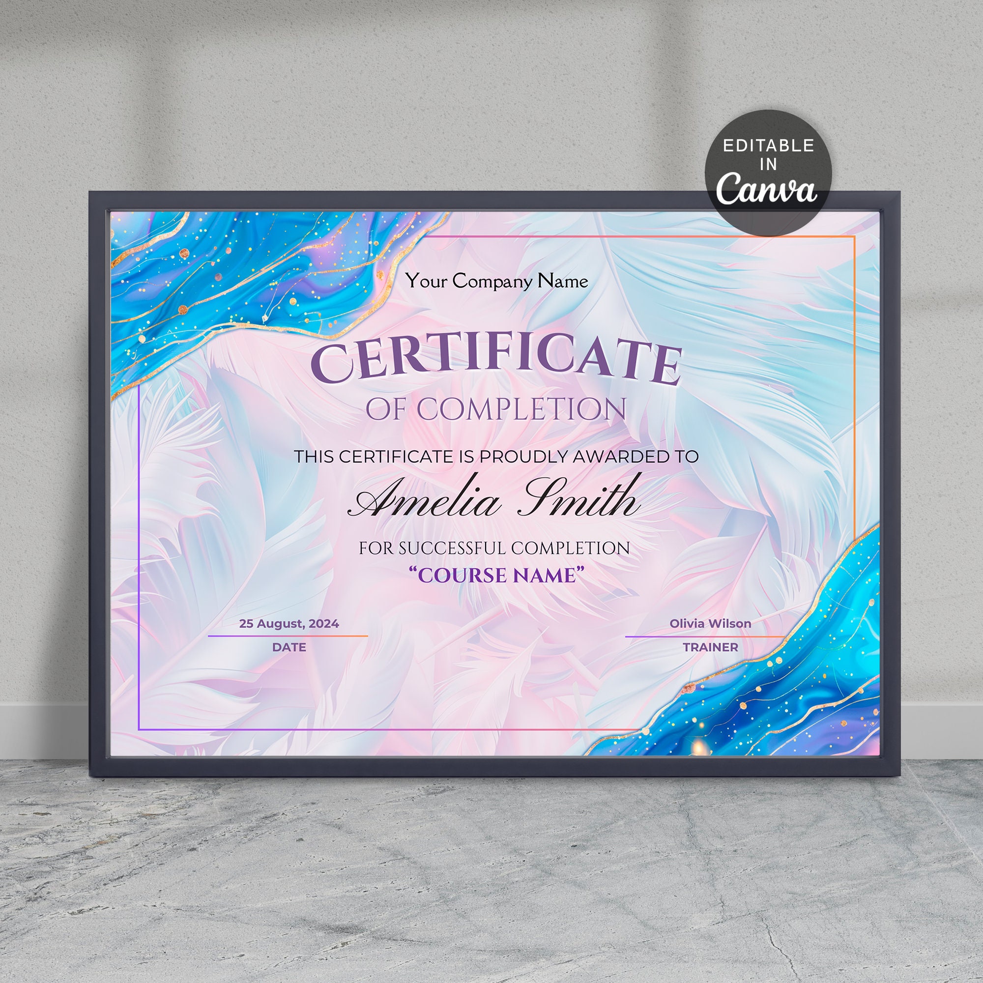 Printable Certificate of Completion Template, Training Certificate ...