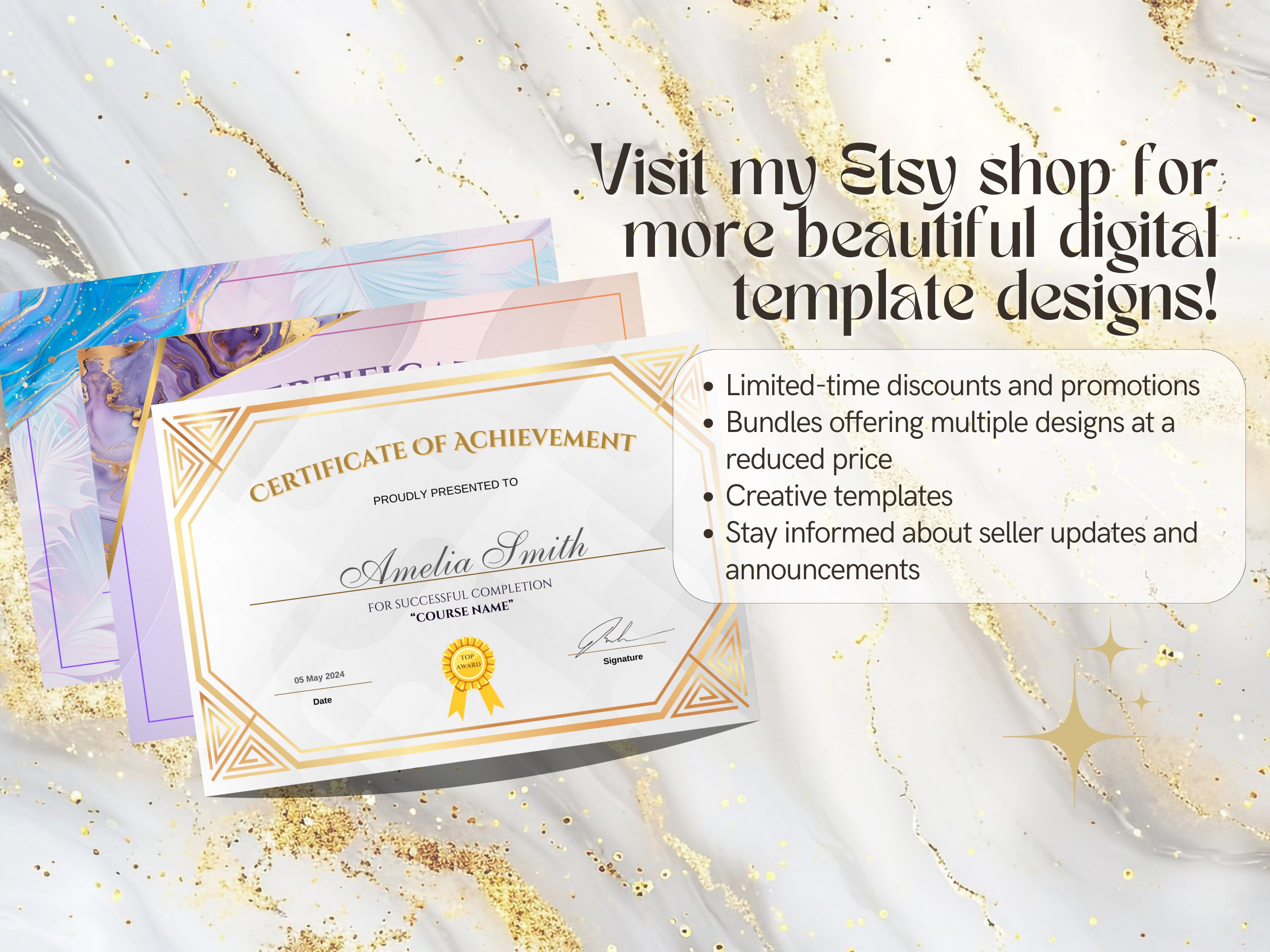 Printable Certificate Of Appreciation Editable Certificate Etsy
