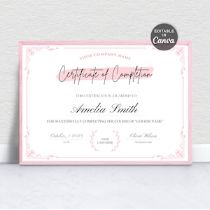 Abschlusszertifikat Vorlage, druckbares Wimpern Künstler Zertifikat, bearbeitbares Beauty Kurs Wimpern Preis Zertifikat, Nagel, Make Up