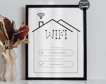 Editable WiFi Password Sign Template (Instant Download)