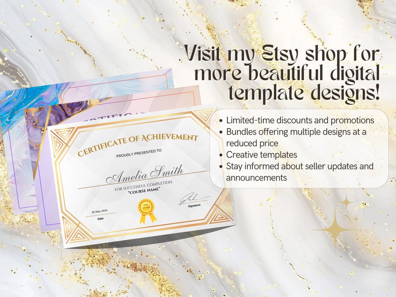 Editable Course Completion Ribbon Printable Course Completion Certificate Template (canva Editable) - Etsy