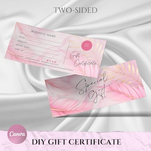 Gift Certificate Template, DIY Gift Certificate, ADD LOGO, Editable Gift Voucher, Printable Gift Card, Gift Voucher, Minimal, Small Business