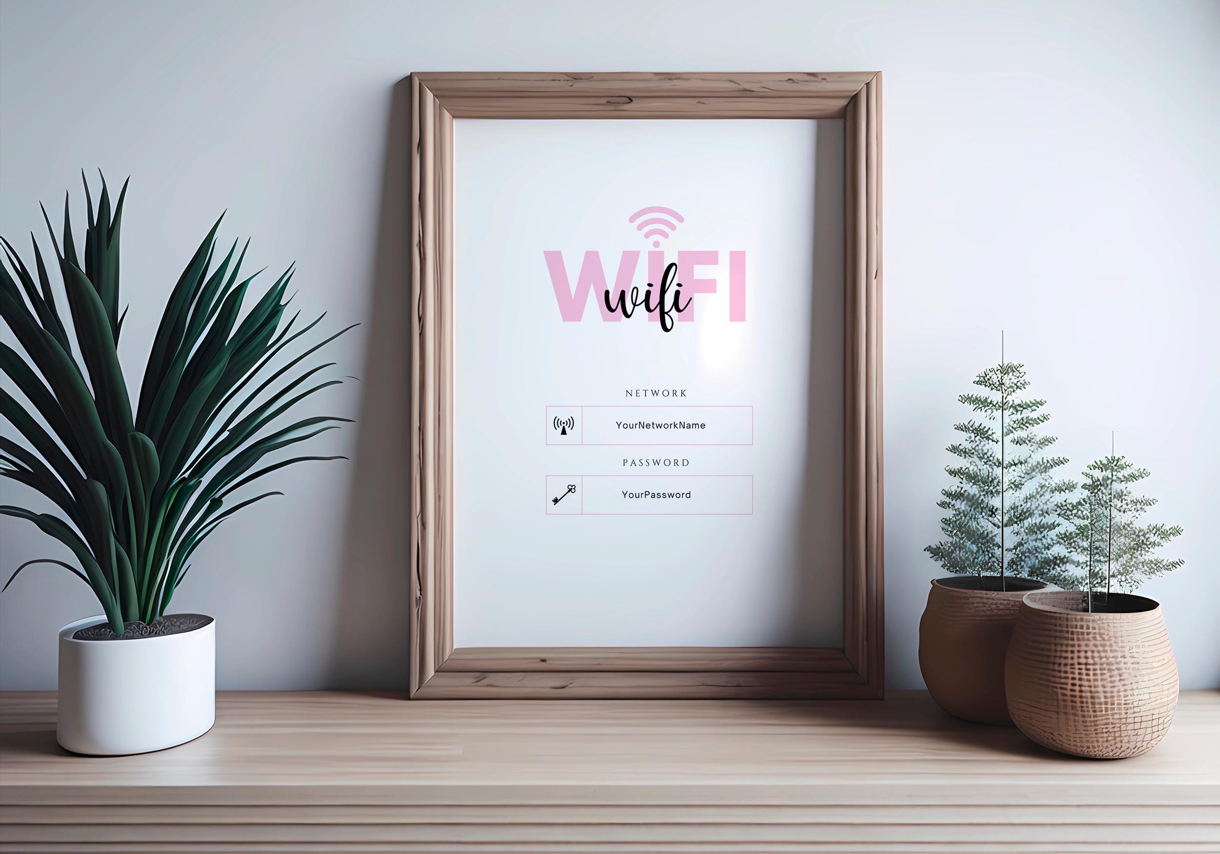 Pink Wifi Password Sign, Printable Template (instant Download) - Etsy