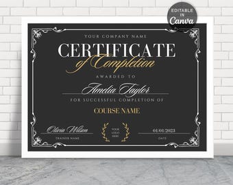 Printable Certificate of Completion Template, Editable Beauty Course Award (Canva)
