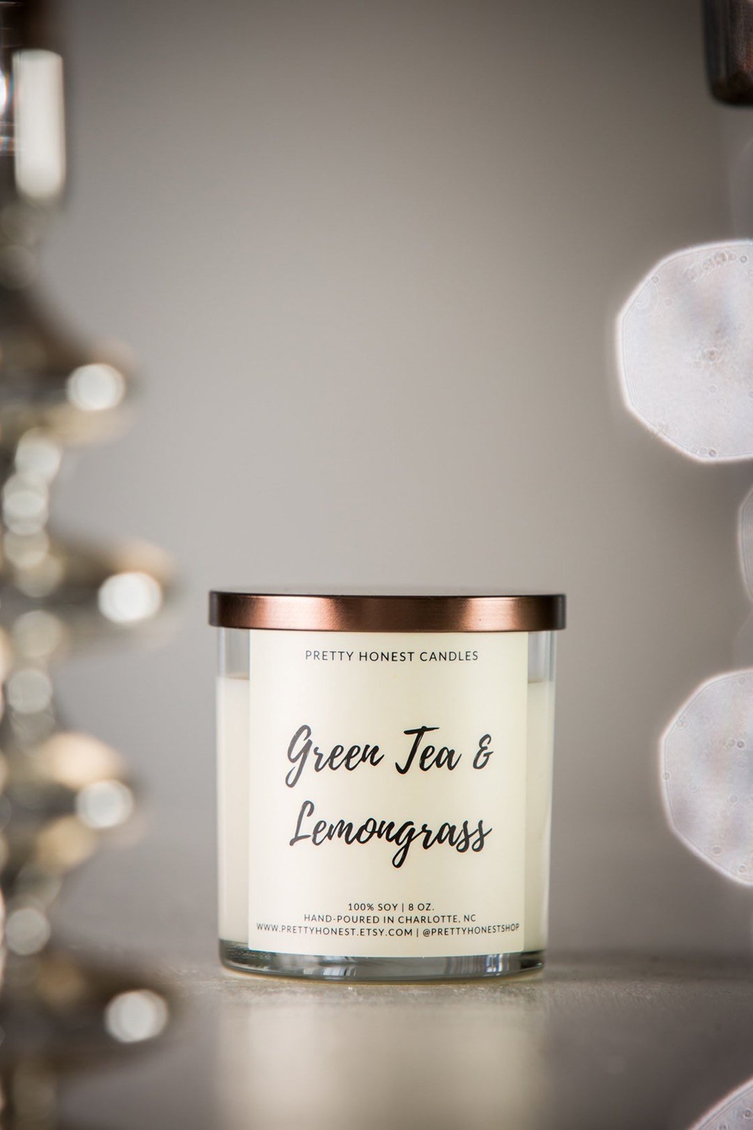 Green Tea and Lemongrass Candle Relaxing Candles Handmade Etsy