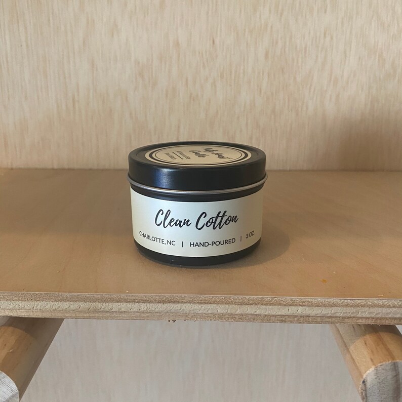 travel candle relaxing candle Clean Cotton Soy Tin Candle wood wick soy candle black tin candle