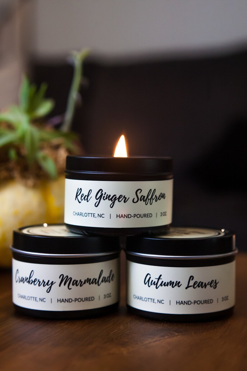 Fresh Coffee Tin Soy Candle Wood Wick Soy Candles Travel Etsy