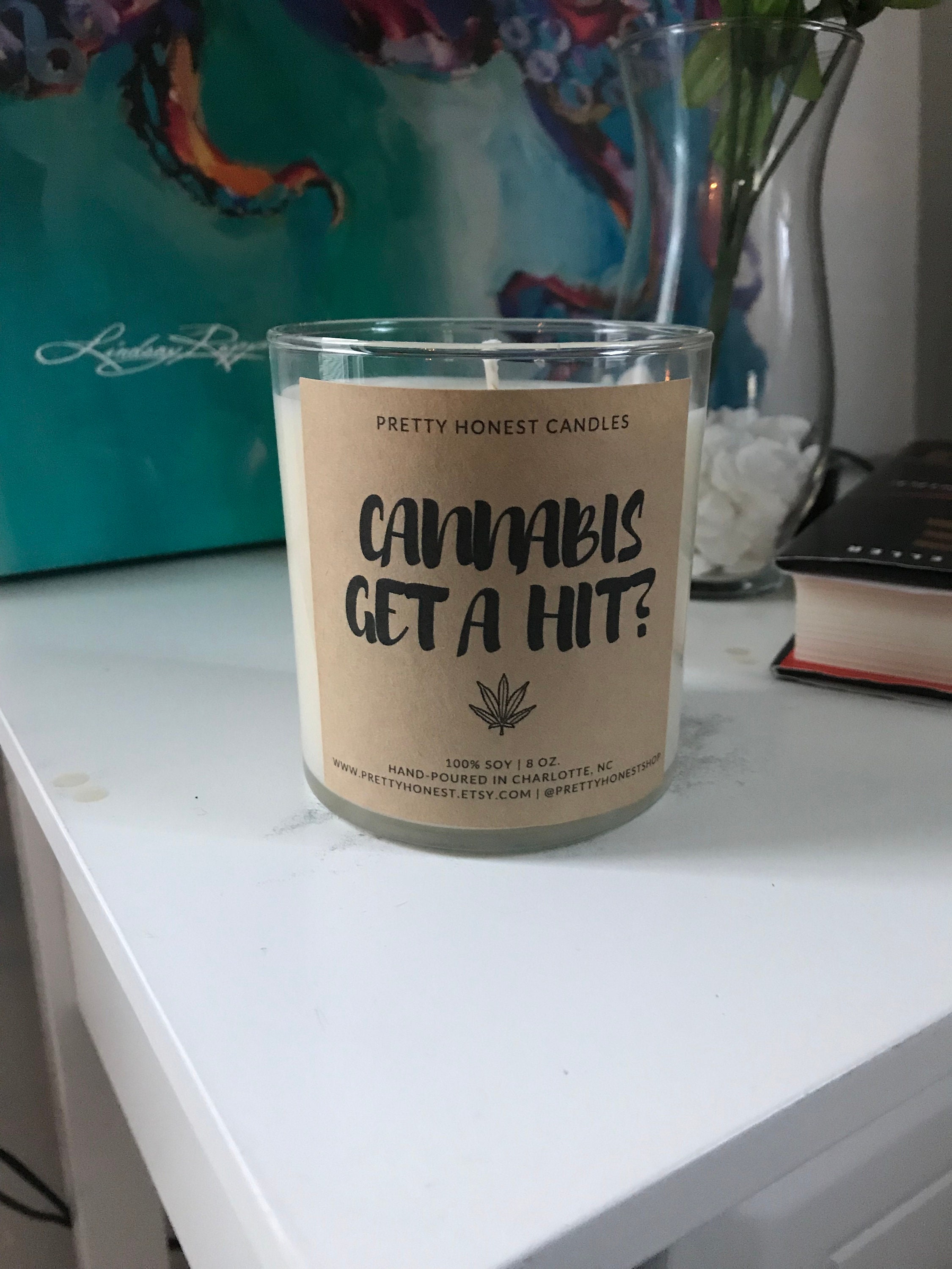 Stoner Candle Weed Accessories Cannabis Marijuana Candle Etsy