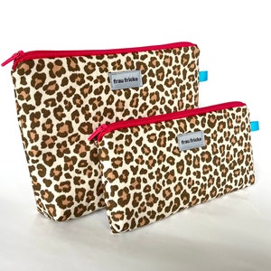 Kosmetiktäschchen Kosmetiktasche Federmäppchen Handytasche "Leo" Retro Rockabilly Stil mit Leoprint