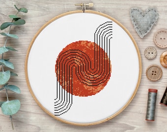 Modernes Kreuzstich Muster, Abstraktes Kreuzstich Muster, Kreuzstich Muster Geometrisch, Einfaches Kreuzstich Stickmuster, Boho Stickmuster PDF